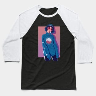 Pop art girl style Baseball T-Shirt